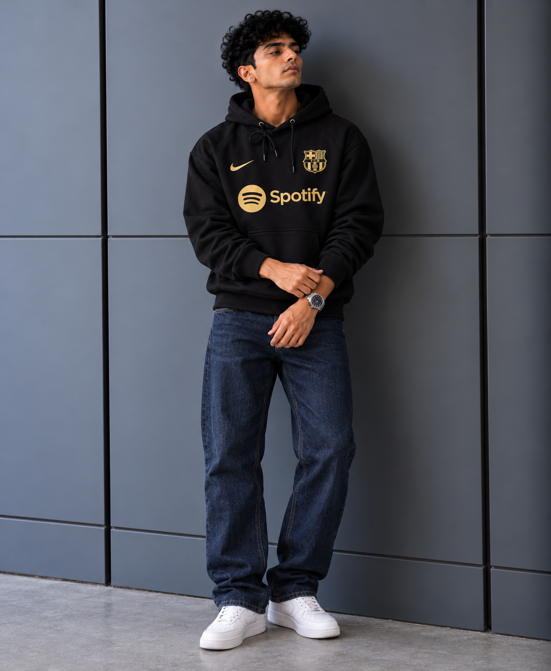 Barcelona Gold Crest Pullover Hoodie