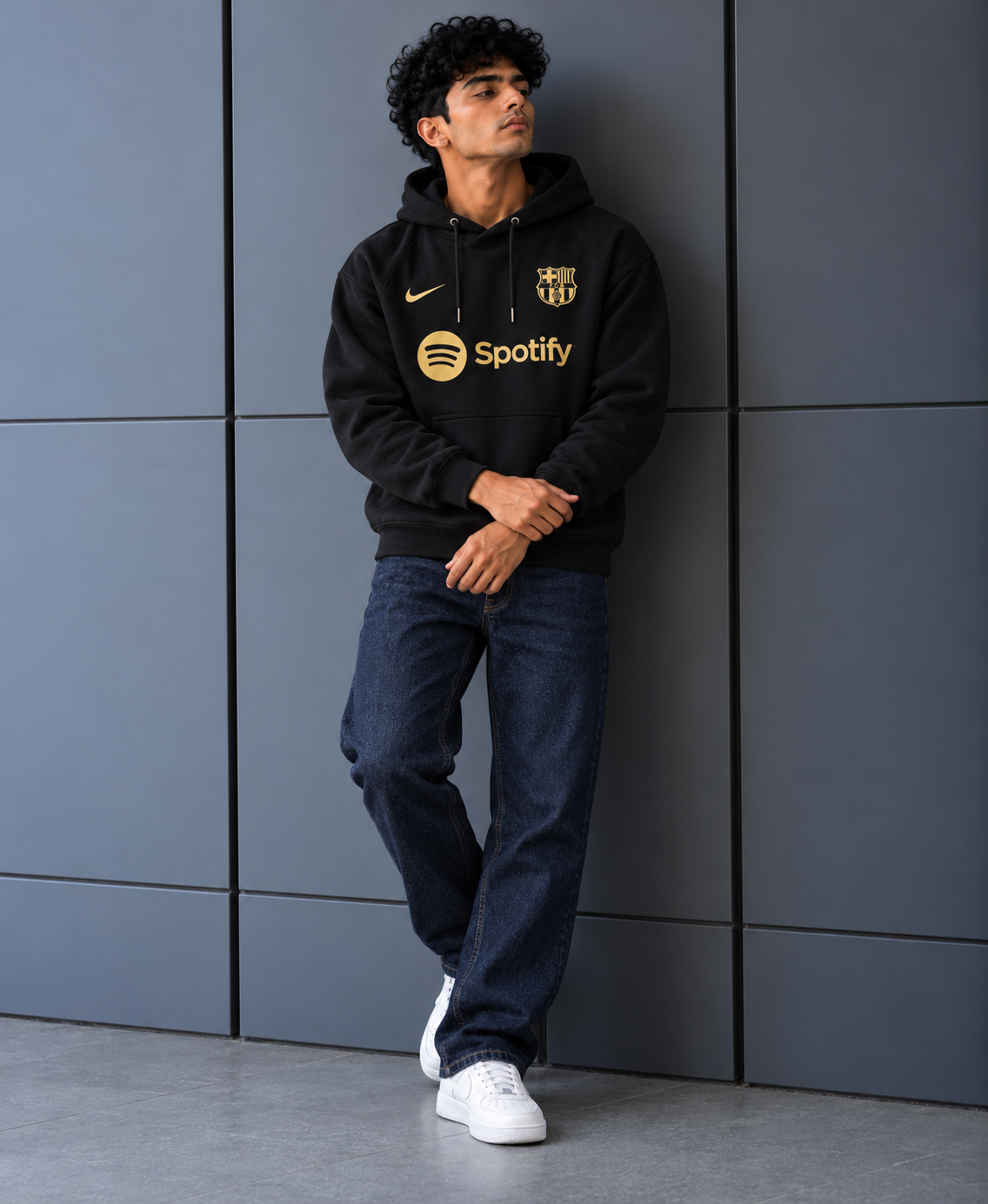 Barcelona Gold Crest Pullover Hoodie
