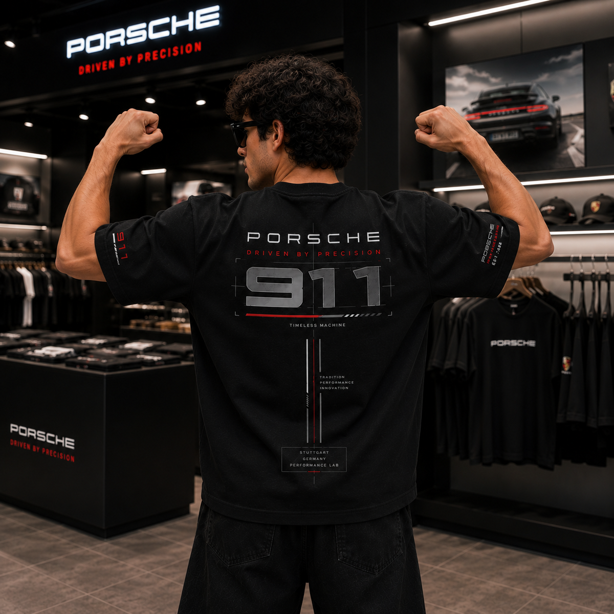 Porsche Performance Engineered Oversized Black T-Shirt